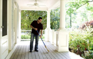 man cleaning